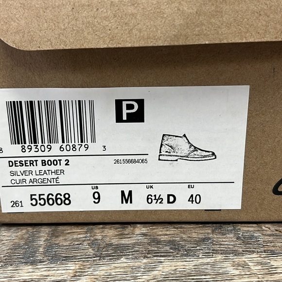 NEW Clarks Desert Boot 2 -Silver Leather Size 9 - Picture 10 of 11